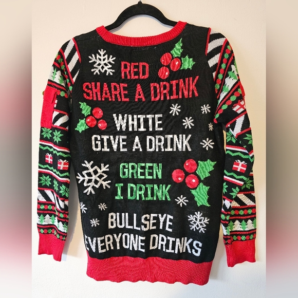 Tipsy elves drinking game christmas sweater you miss you drink - Picture 4 of 7
